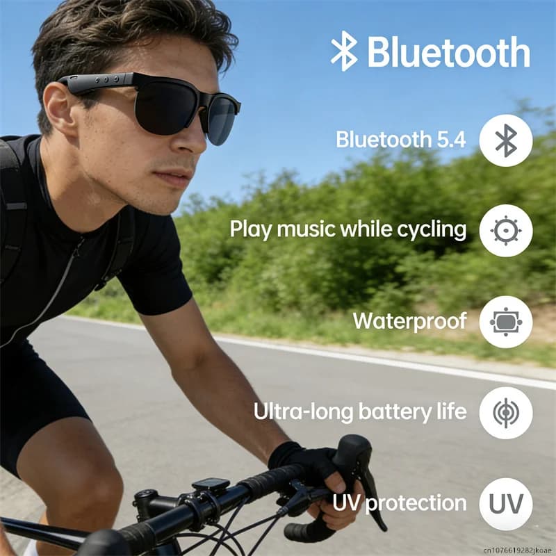 Occhiali da Ciclismo G58 con Cuffie HiFi e Traduzione AI, Bluetooth 5.4, Supporto Multilingue, Occhiali da Sole per Bici da Esterno, Lunga Durata in Standby