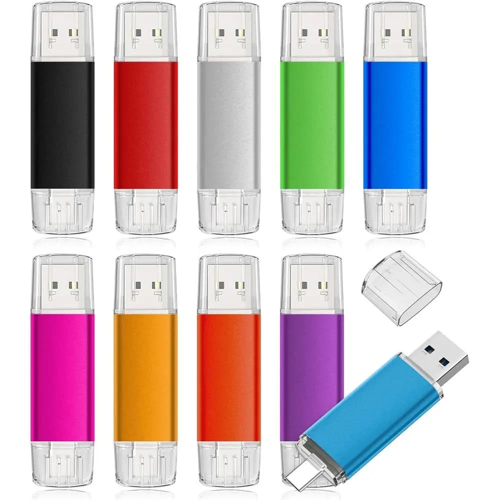 Chiavetta USB C da 32GB a Doppio Uso, Memoria Portatile Type-C per Android, Computer, Tablet e PC - Confezione da 10