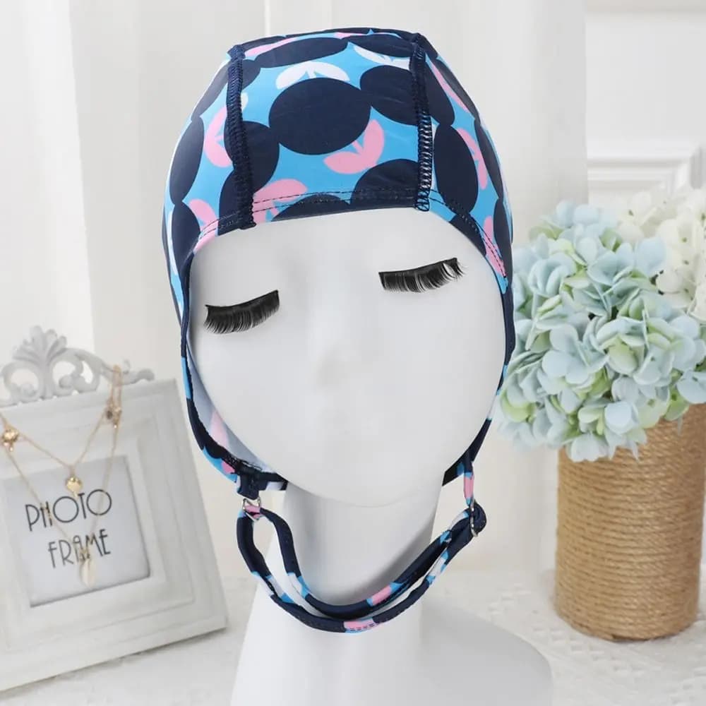 Adult Adjustable Swimming Cap Protect Ears Cloth Fabric Swimming Hats Turban Nylon Sports Swim Caps Water Sports