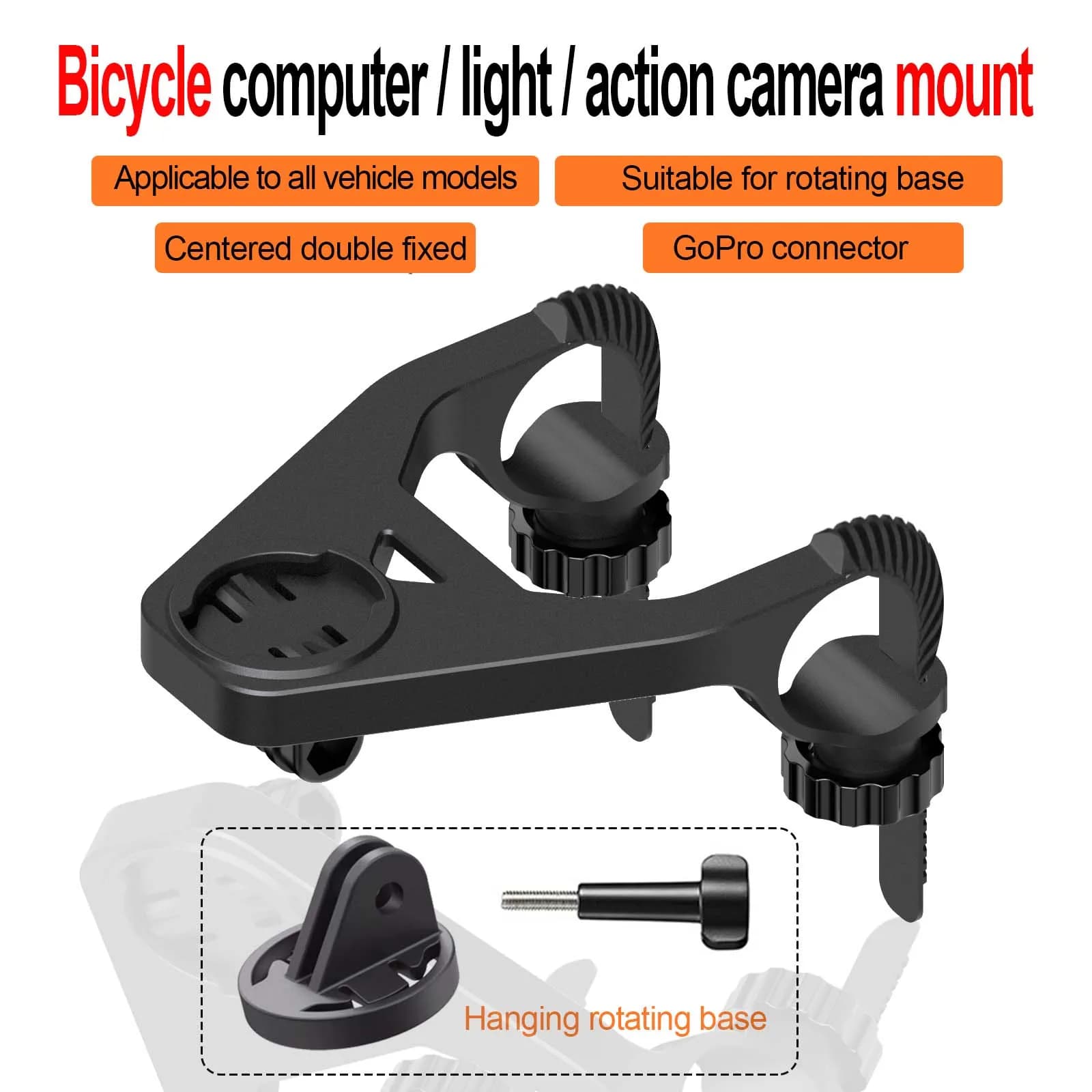 Supporto per computer per manubrio bici Base per tabella codici bici MTB leggera Base di fissaggio per misuratore codice bici da strada per Garmin/Wahoo/Bryton
