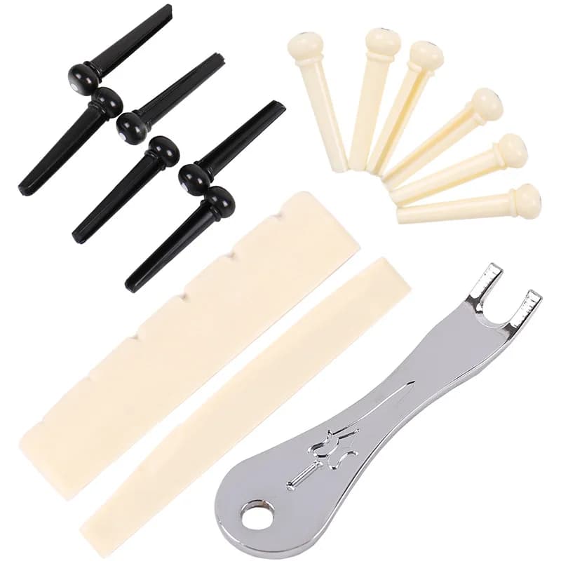 Chiodi per chitarra, chiodi per corde fisse, set di cuscinetti per corde affusolate, accessori per strumenti musicali