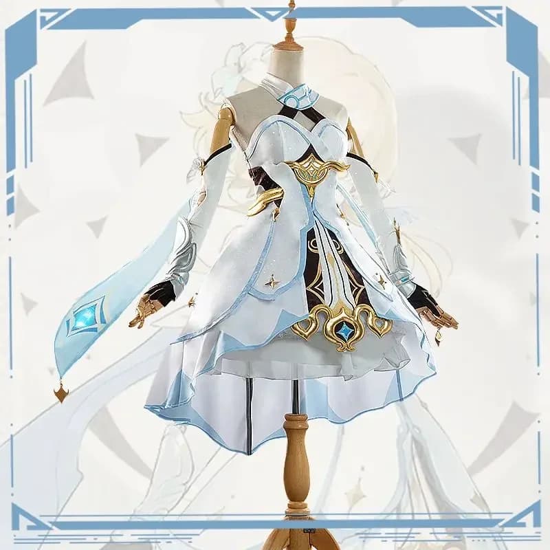 Genshin Impact Game Lumine Costumi Cosplay Abiti da festa di carnevale di Halloween per donne Ragazze Abito carino Parrucca Set completo