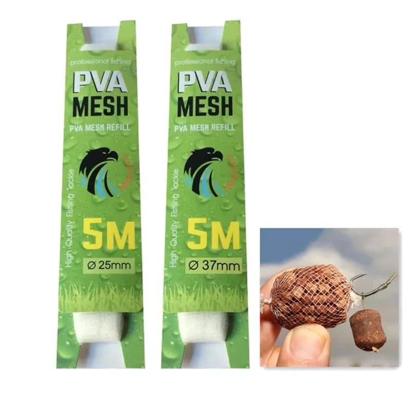 5M Mesh Water-soluble Fishing Nest 18/25/37/44MM Environmental Carp Fishing Feeder PV Amesh Nester European Fishing Accessories