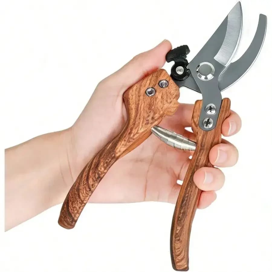 2026 Pruning Shears -5/8-Inch Cut Capacity Garden Shears, 8.5 Handheld Gardening Scissors, Gardening Tools With Steel Blade Non-SlipWood-Grain Grip, Indoor Plant, Bonsai, Shrub, Branch Trimming