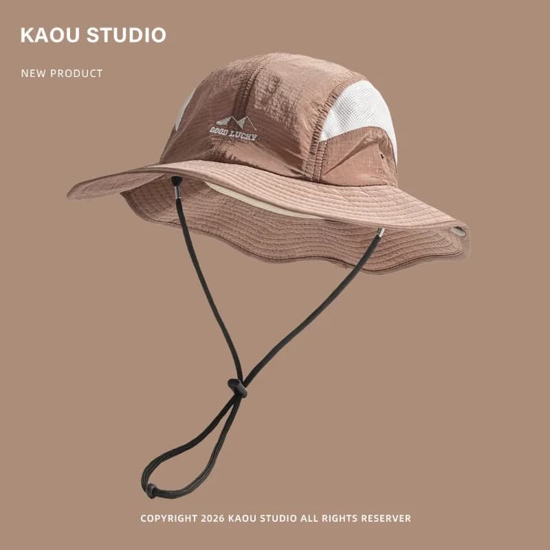 Outdoor Sun Protection Fisherman Hat for Men and Women Summer Thin Mesh Sun Hats Lightweight Quick-drying Camping Bucket Cap