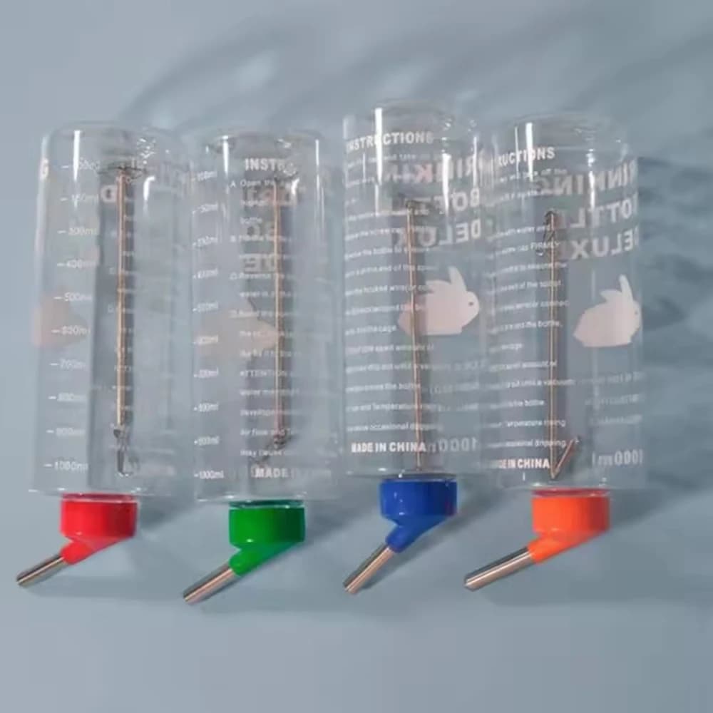Bottiglia d'Acqua Automatica Appendibile da 1000ml per Piccoli Animali, Colore Casuale, per Conigli, Porcellini d'India, Pappagalli