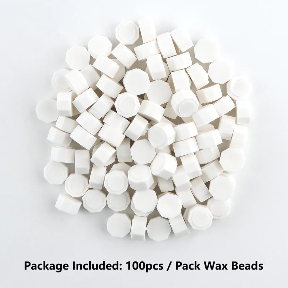 Best Wishes Wax Seal Stamp Set white Sealing Wax Beads Kit for Wedding Wax Seal Stamp Scrapbooking Craft Card Making Supplies