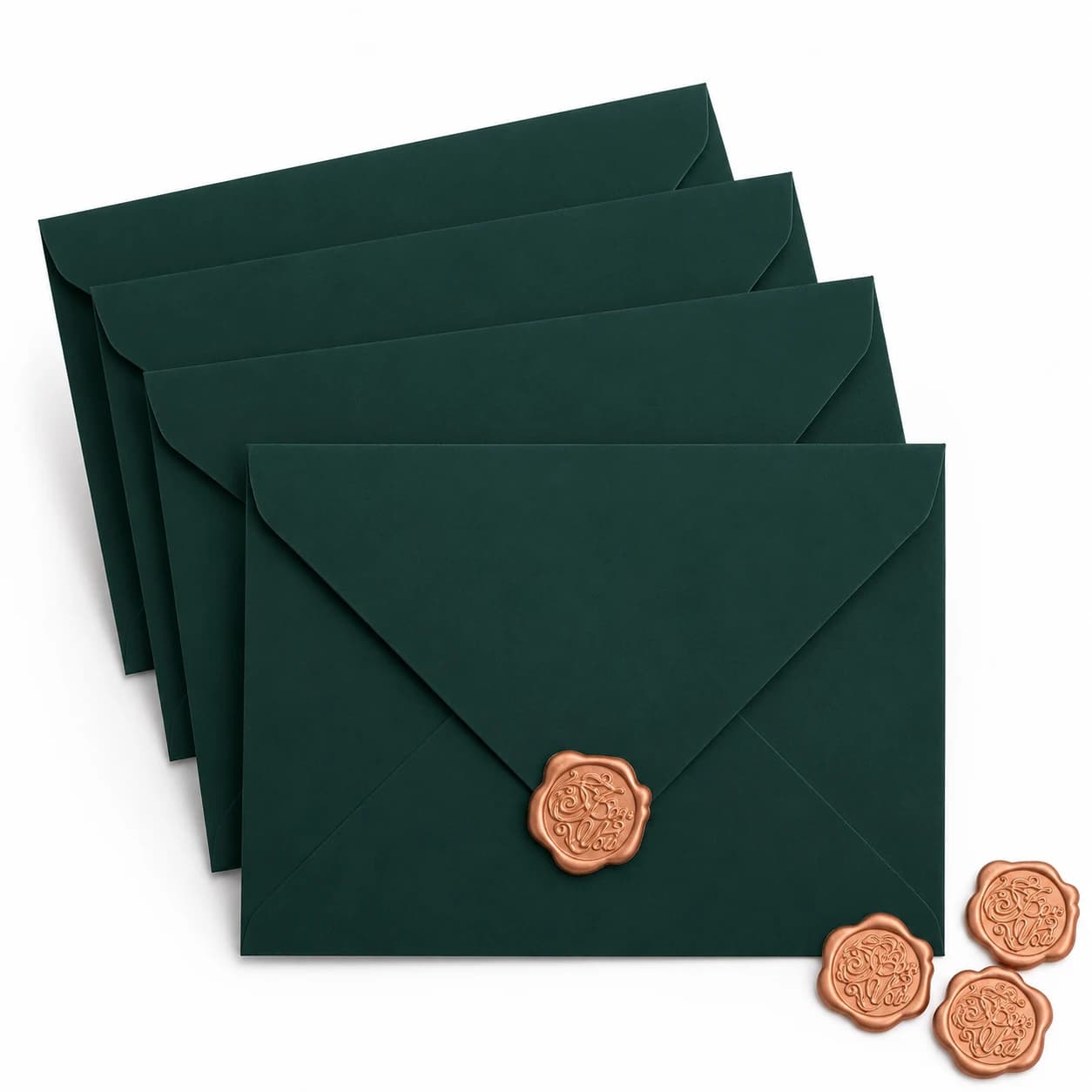 20Pcs Dark Green Envelopes 200gsm Thick Paper Gift Envelopes Letter Paper Wax Seal Set For Wedding Invitation Greeting Cards