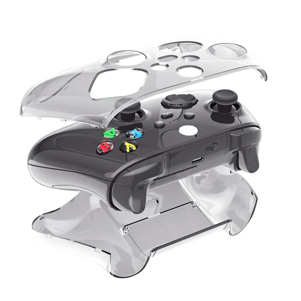 Custodia protettiva rigida con impugnatura antiscivolo Custodia in pelle trasparente antiurto per accessori controller Xbox Series X/S