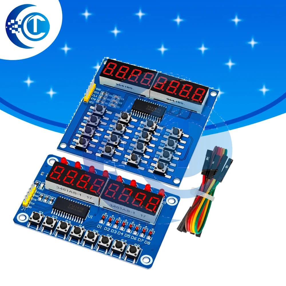 Display chiave modulo TM1638 per Arduino Nuovo tubo LED digitale a 8 bit Pulsante 8p a 8 bit/pulsante 16P