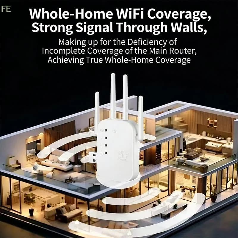 Router WiFi 1PC con Amplificatore di Segnale a Lungo Raggio, Ripetitore Wireless 300Mbps, Estensore di Segnale WiFi 2.4G