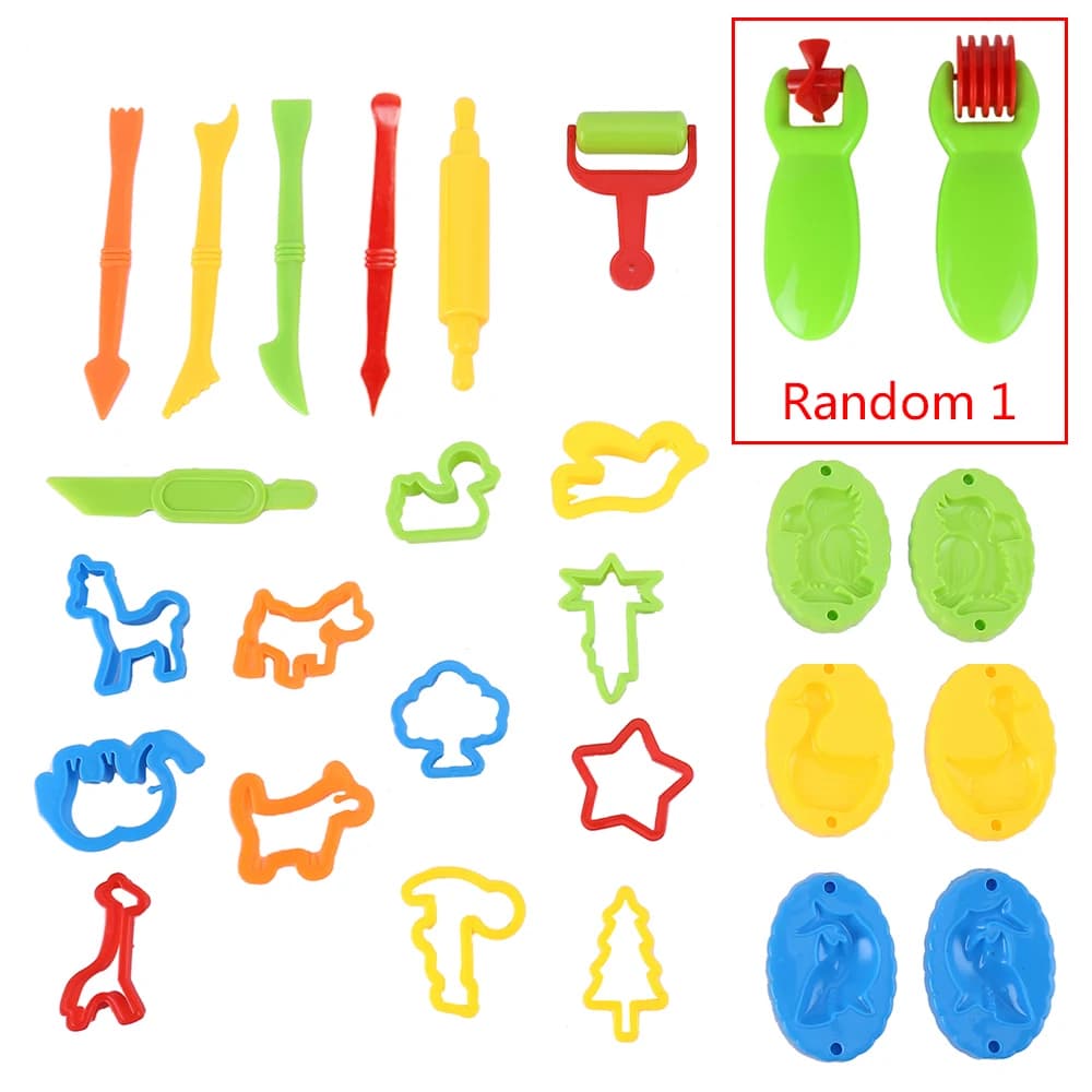Set di 26 Utensili per Modellare l'Argilla, Accessori per Modellare, Tagliapasta a Forma di Animali, Mattarello, Stampi di Sicurezza per Pasta Modellabile, Rulli per Pasta per Bambini