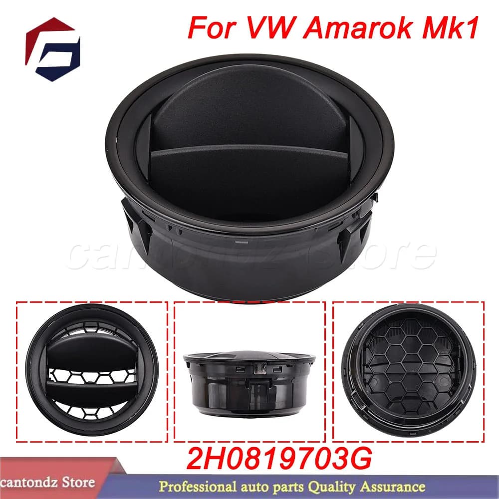 2H0819703G For VW Amarok Mk1 2012-2016 Durable Front Dashboard Air Vent AC Grille Diffuser Black/Silver Auto Accessory