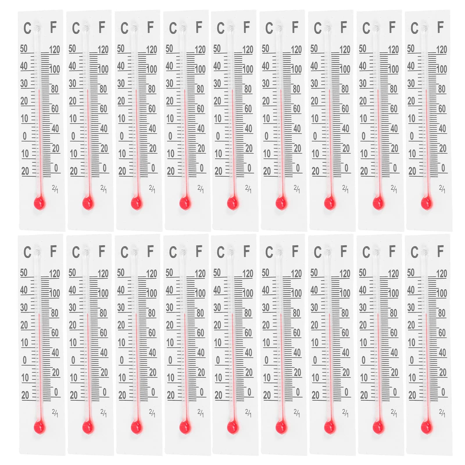 Termometro in miniatura da 30 pezzi: indicatore di temperatura in vetro per decorazioni per l'home office Ornamento termometro analogico compatto