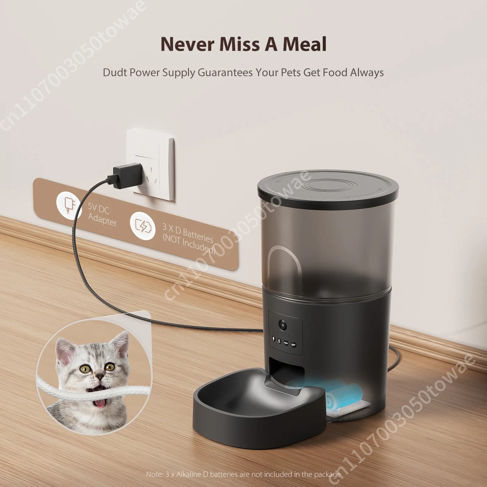 Tuya Dog Cat Smart Pet Feeder Wi-Fi Mobile Phone App Remote Control Microchip Automatic Cat Feeder with 3L