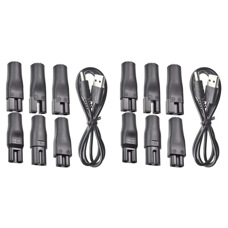 A29R 14 PCS Power Cord 5V Replacement USB Adapter For Electric Hair Clippers, Beard Trimmers, Shavers, Beauty Instrum