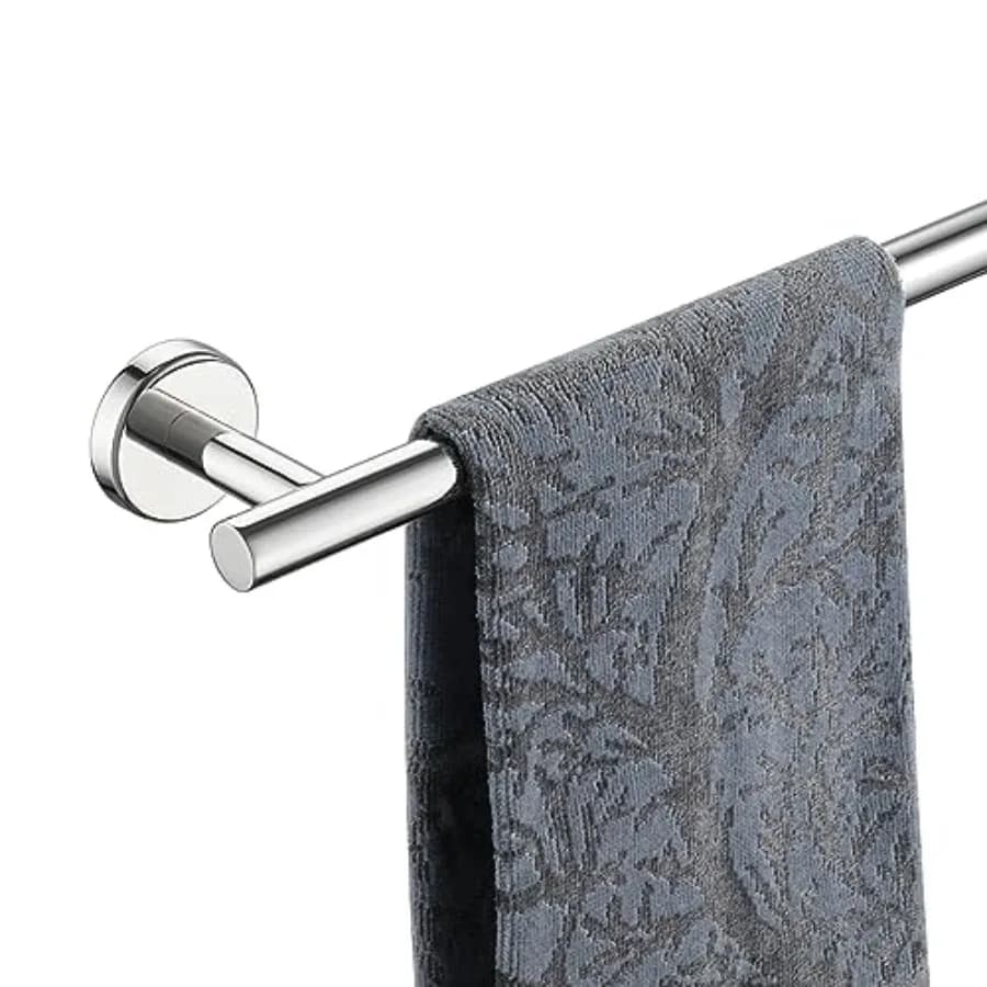 Portasciugamani in Acciaio Lucidato, 19 Pollici, Acciaio Inossidabile 304 Spessore 0,8mm, Portasciugamani da Bagno, Supporto per Asciugamani da Parete, Lunghezza Utilizzabile