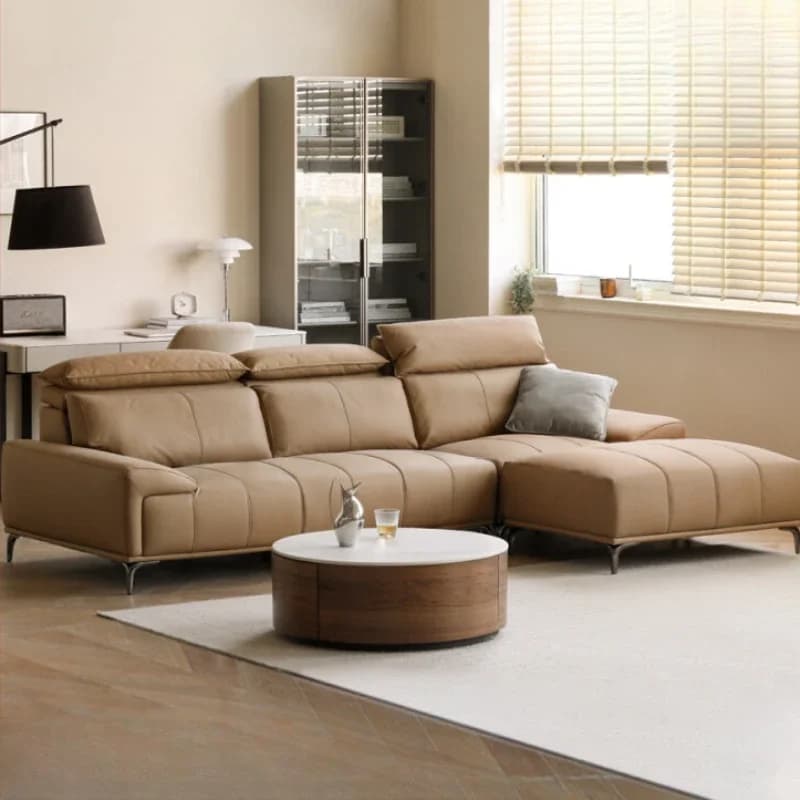 Divani a L con Gambe Imbottite, Chaise Longue Reclinabile Europea, Divani Grandi, Poltrone di Lusso, Mobili per Soggiorno