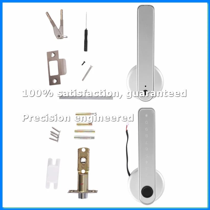 Smart Door Lock Keyless Entry Door Lock Keypad Door Lock with Handle, Fingerprint Door Lock with Tuya APP WiFi Control-A23R