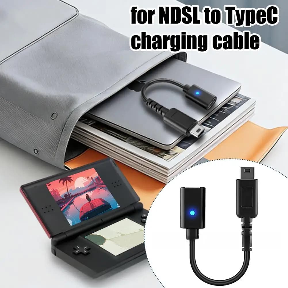 Cavo di Ricarica USB Tipo C per Console di Gioco Nintendo 3DS NDSi 2DS XL con Indicatore LED e Cavo di Alimentazione