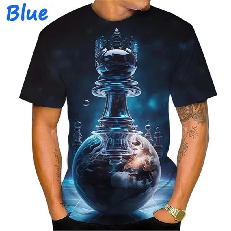 Fun Chess Graphics T Shirt uomo donna bambini estate Casual girocollo Top Tees New 2023 Fashion Streetwear allentato Homme Tshirt Top