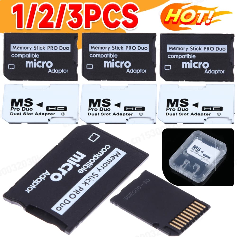 1-3X Mini Memory Stick Pro Duo Card Reader nuovo Micro SD TF a MS Card Adapter supporto accesso scheda SD di memoria da 2GB e scheda TF da 16GB