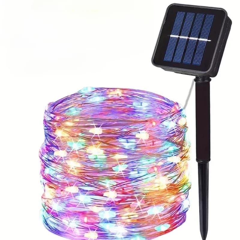 Luci solari per esterni Ghirlanda di fata Filo di rame Luce a forma di sughero Lampada natalizia Decorazione da giardino per feste di nozze