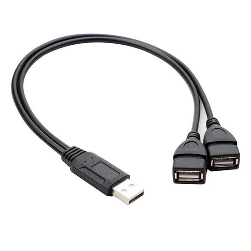 Adattatore USB 2.0 da 1 Maschio a 2 Femmine, Hub Dati e Alimentazione, Cavo Splitter USB a Y per Ricarica e Prolunga