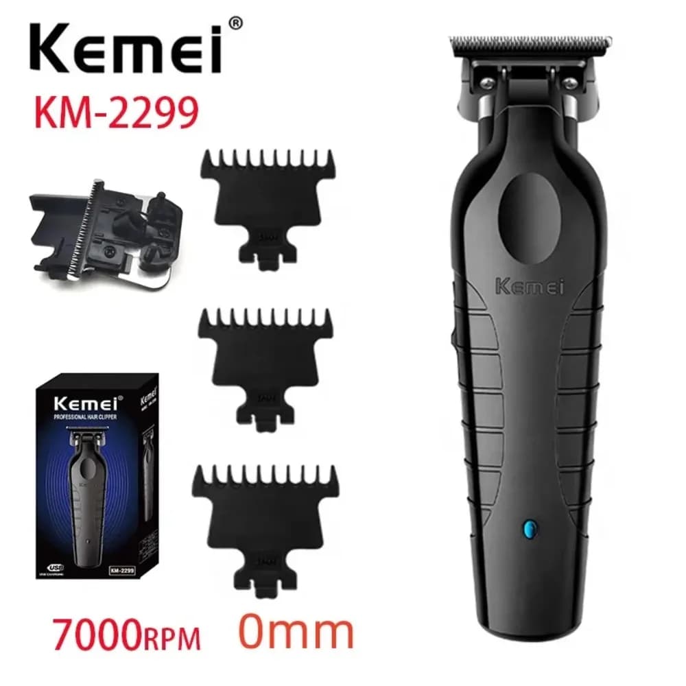 Kemei KM-2299 Battery Trimmer Type-c Rechargeable Electric Haircut Barbiere Haircutting Machine with zero gap finish 7000 rpm