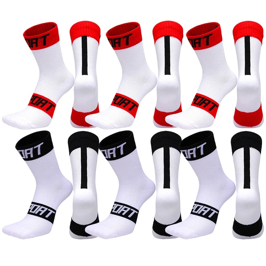 6 pairs of soft and comfortable sports socks for men and women, football, basketball, baseball, rugby, football, tennis