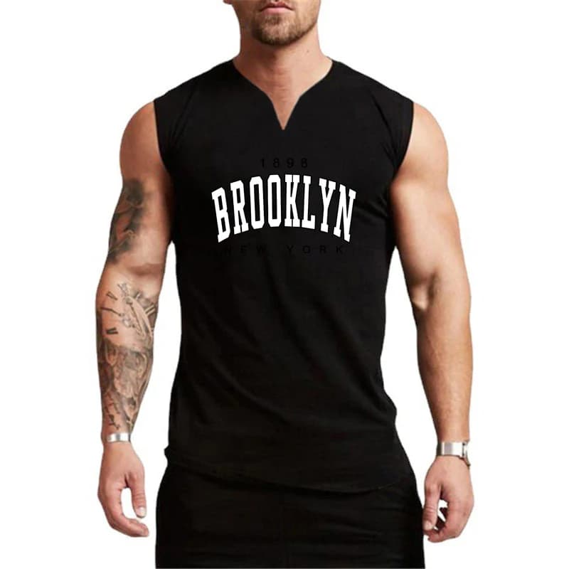 Estate Casual confortevole gilet con scollo a v da uomo esercizio Fitness felpa assorbente dell'umidità t-shirt traspirante in cotone