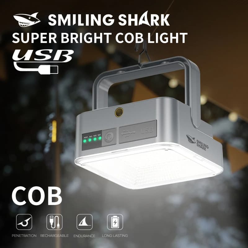 Smiling Shark LED Spot Light 3Mode Type-c Rechargeable Camping Light White Yellow Light Waterproof Outdoor Camping LY8281