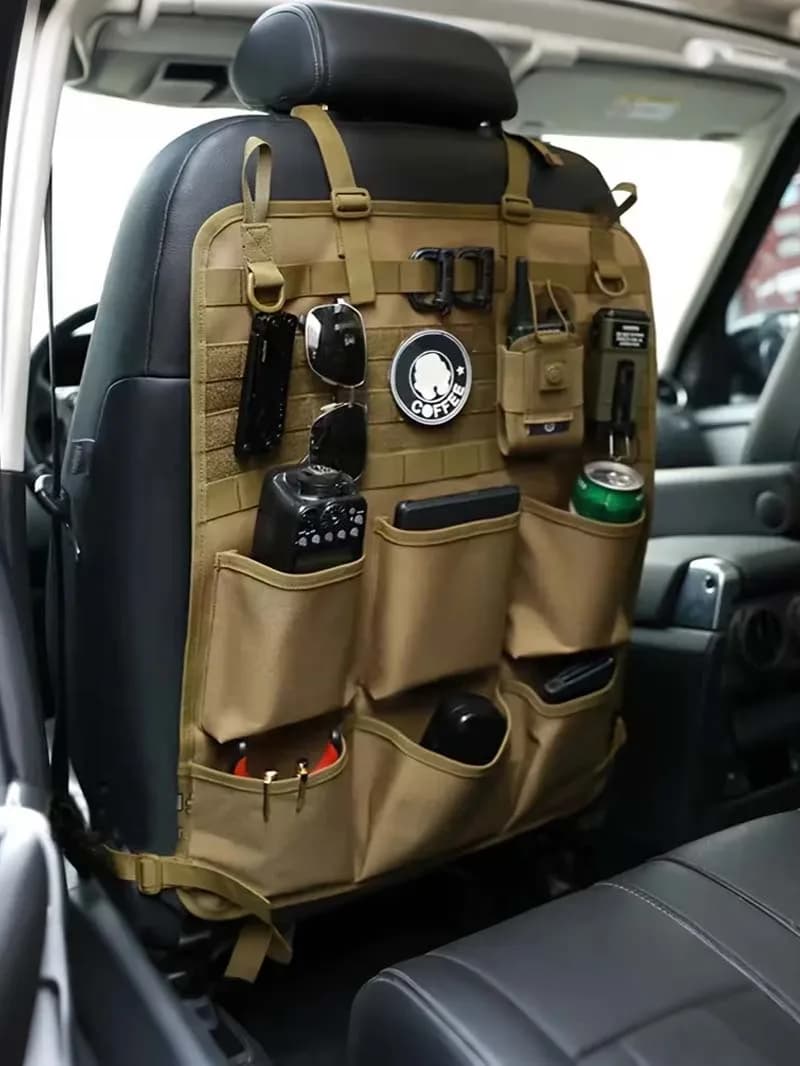 Car Seat Back Bag, Camping Accessories Bag with Adjustable Shoulder, Outdoor Camping Cosmetic Bag