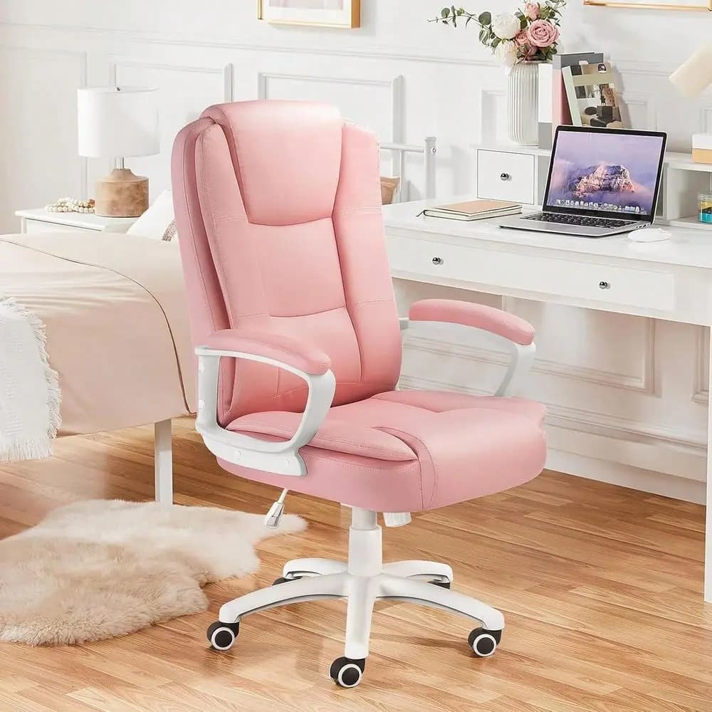 Sedia da ufficio, sedia grande e alta da 400 libbre, design resistente, supporto lombare ergonomico con cuscino per schienale alto, sedia da scrivania per computer