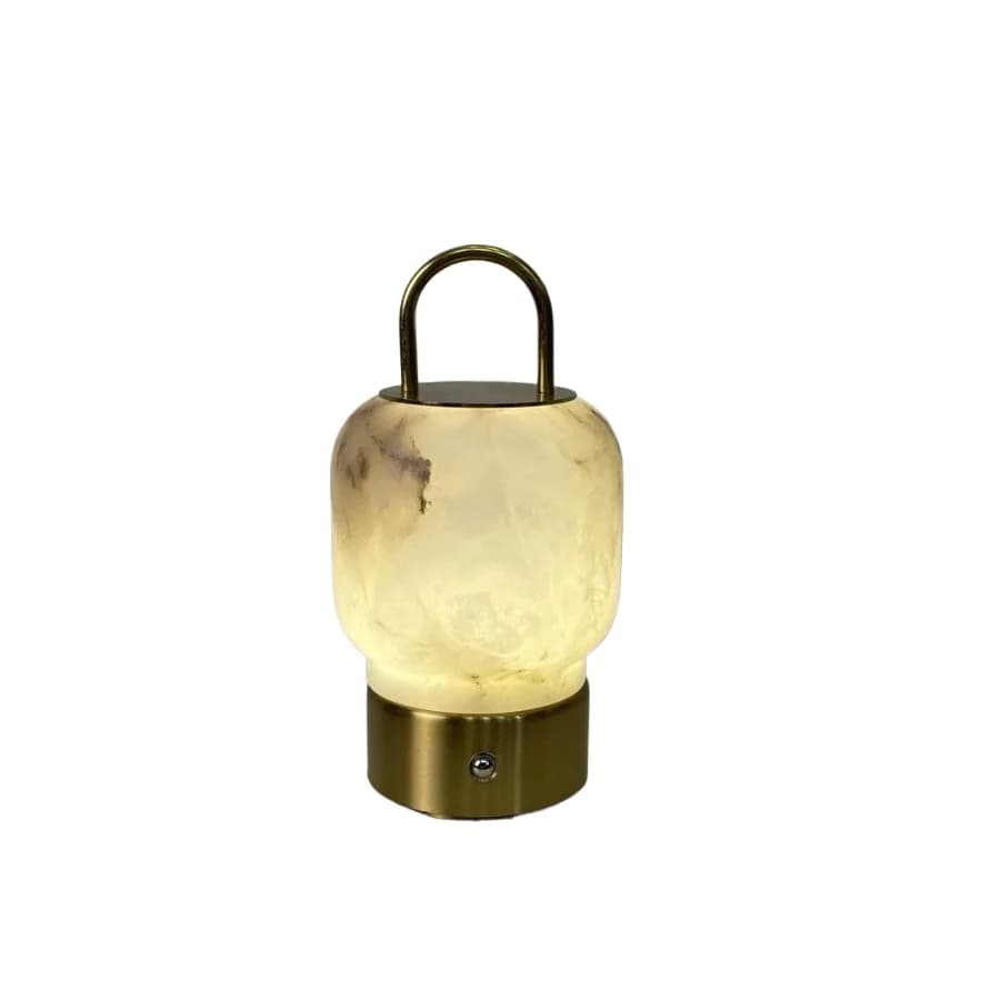 Lampada in marmo naturale, tocco in marmo, portatile, con attenuazione continua, luce ambientale da comodino wireless