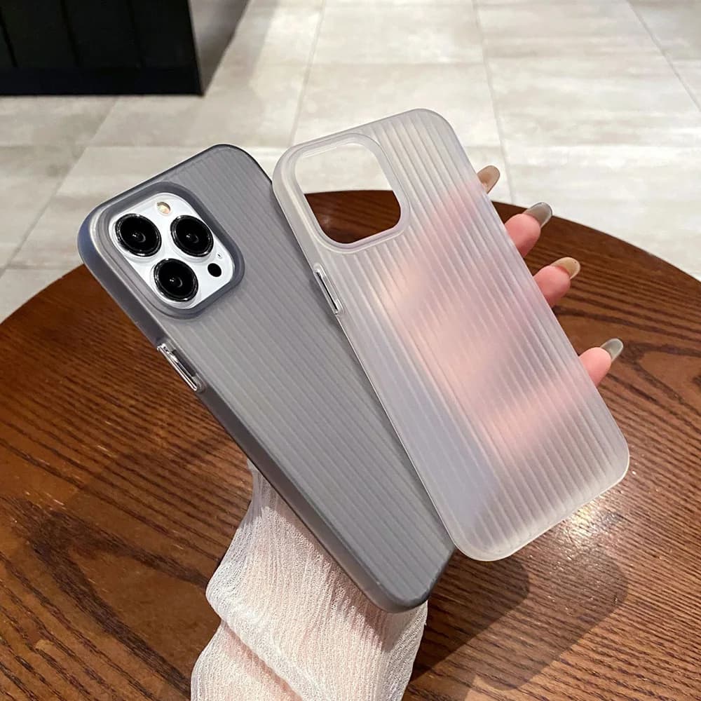 Undulating Soft Case for iPhone 16 15 Pro Max 14 13 12 Pro Max 11 16, Opaca Ultra Slim Cover with Anti-slip Strip Motive