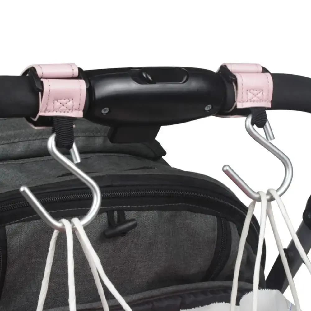 Simpatici ganci per passeggino a forma di S PU tinta unita gancio per appendere carrello organizzatore accessori per passeggino per cartoni animati bicicletta