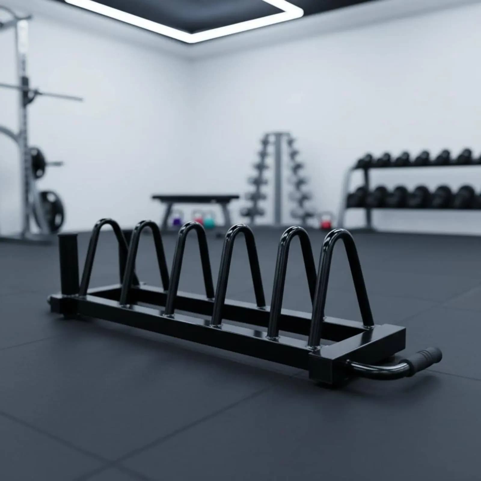 Barbell Plate Trolley Space-Saving Wheeled Weight Storage Rack Horizontal Plate Storage Rack Heavy-Duty for Gym Owners