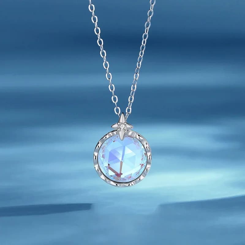 Collana Starlight Collana femminile con serratura in pietra al chiaro di luna Catena in osso Stile INS Collana da donna affascinante Regalo di amicizia per ragazza Kpop
