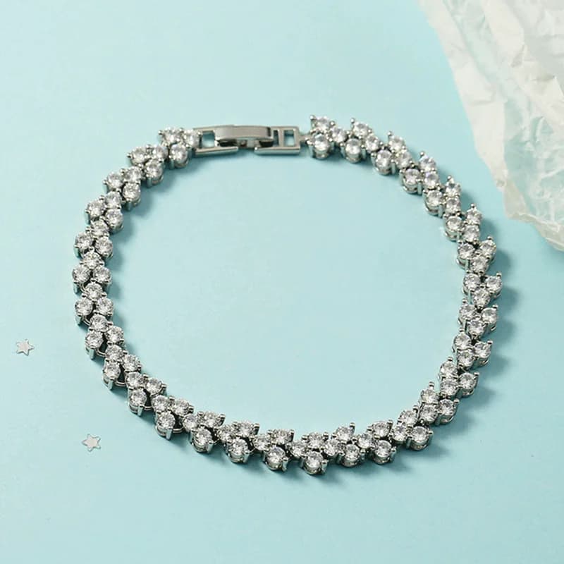 Bracciale Tennis in Moissanite Colore D VVS1 per Donna, in Argento Sterling 925, Gioiello da Mano di Lusso per Matrimonio e Sposa