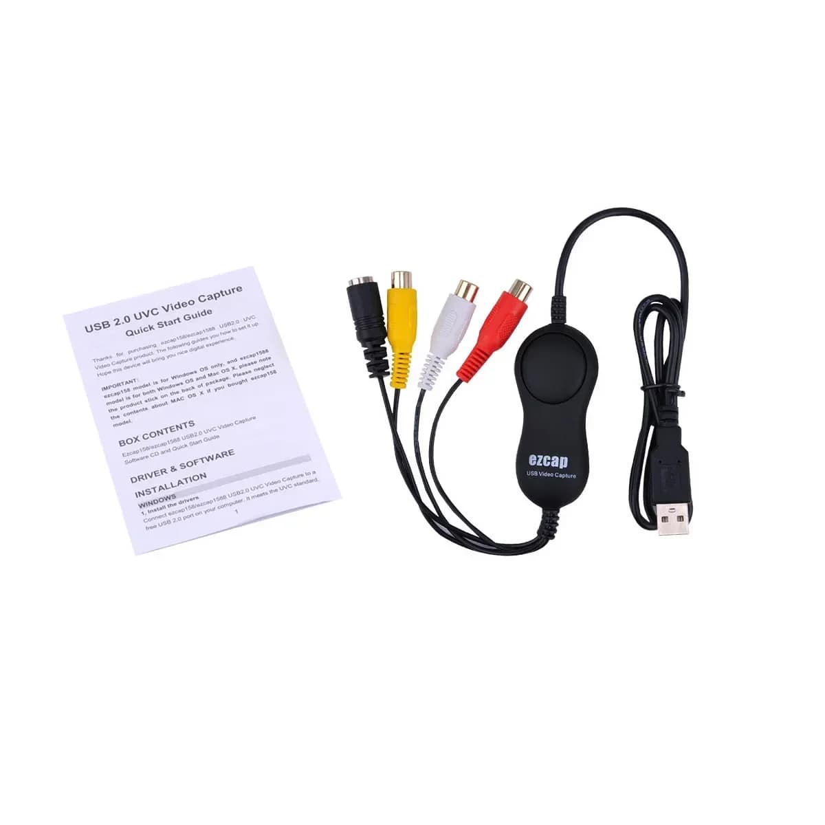Scheda di acquisizione registrazione video USB 2.0 Convertitore audio video USB UVC da analogico a digitale per XBOX PS3 VHS Windows Mac Android