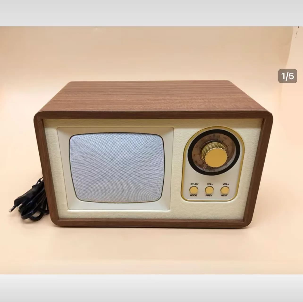 Radio da tavolo, altoparlante Bluetooth, chiavetta USB, venature del legno, radio FM vintage