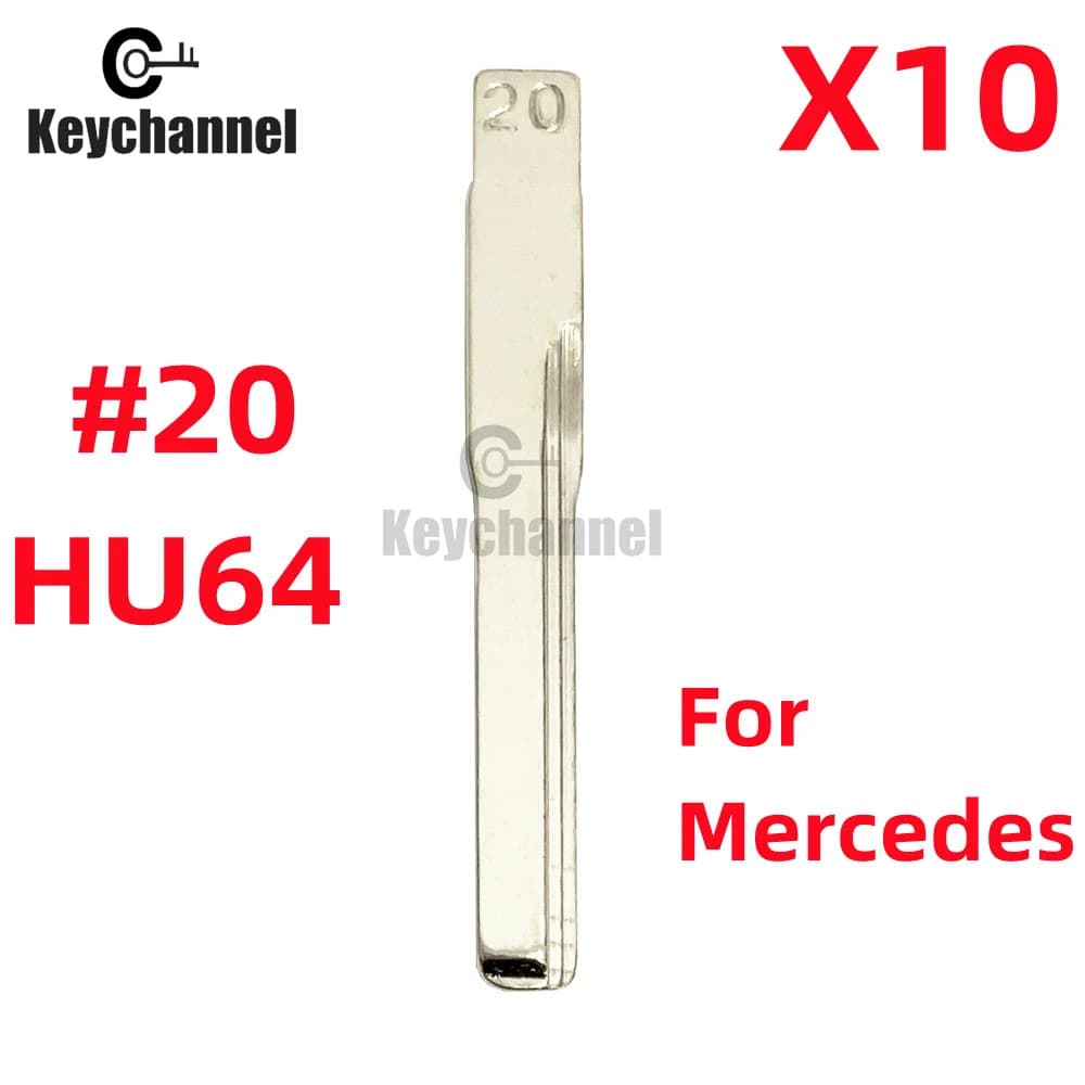 10 pz/lotto Auto Flip Chiave Lama Lishi HU64 KD Chiave Vuota 20 # per Mercedes Benz Sprinter SLK ML CE W204 per telecomando KEYDIY Xhorse