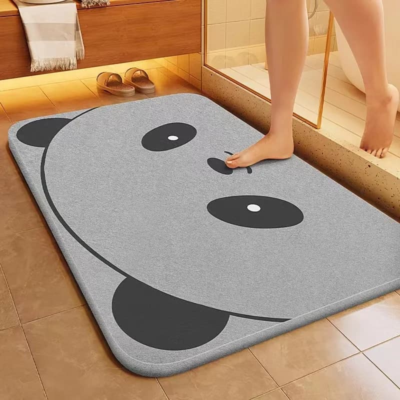 VIKAMA Tappeto da bagno con simpatico gatto, assorbente, antiscivolo, ad asciugatura rapida, tappetino per il bagno, per l'ingresso della porta del bagno, tappetino semplice per pavimento