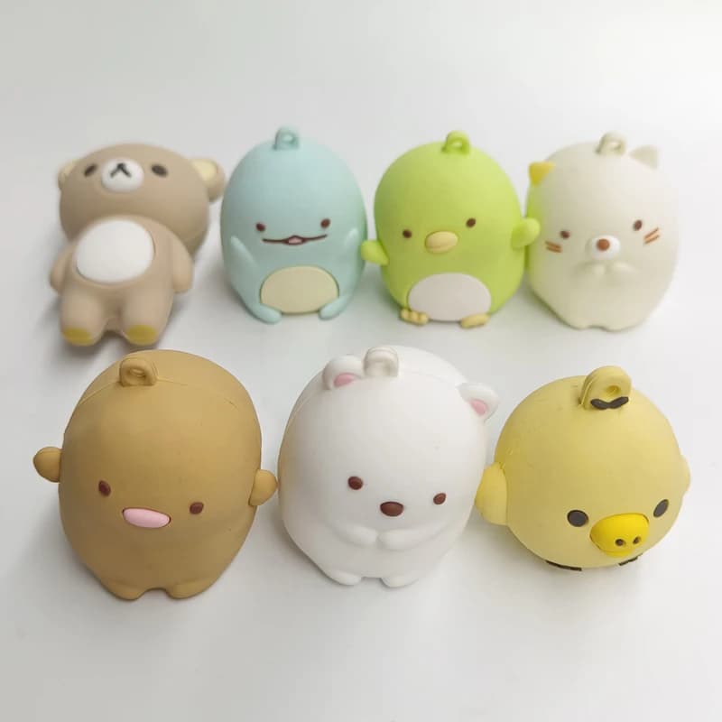 Anime Sumikko Bear Panda Cartoon TPR Figure Pop Cat Lizard Tonkatsu Model Rare Limited Collect Surprise Toy Gift for Lady Adult