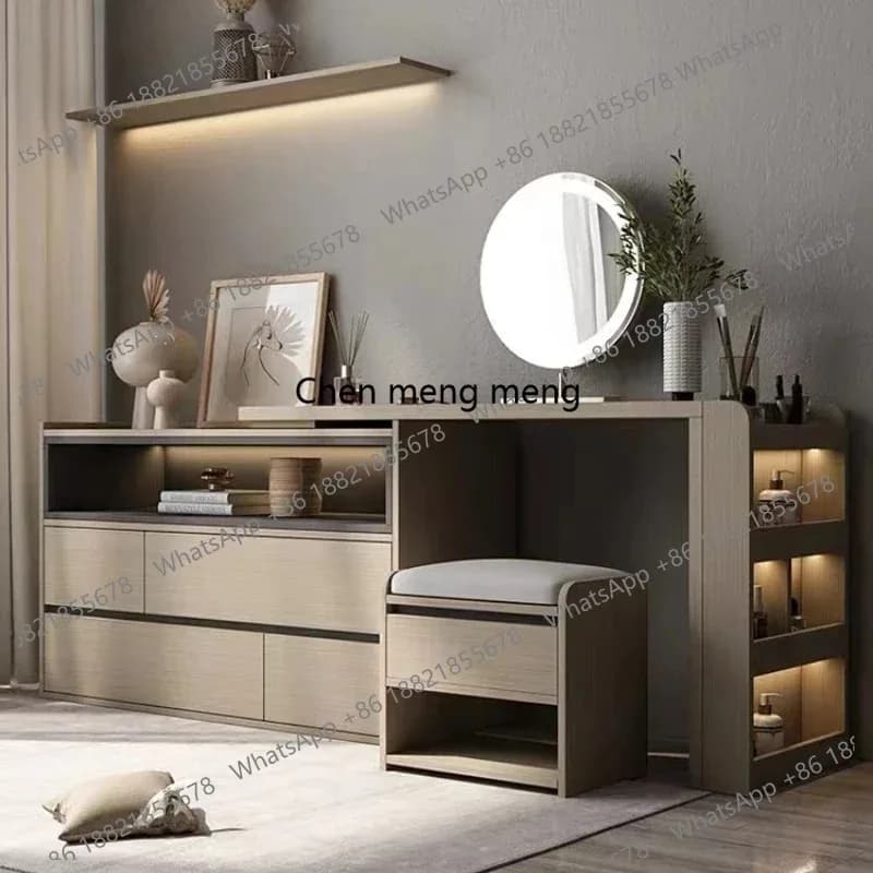 Comodino di Lusso per Camera da Letto, Mobile Toeletta da Donna, Scrivania Minimalista per Trucco, Organizer da Salone, Tocador per Casa