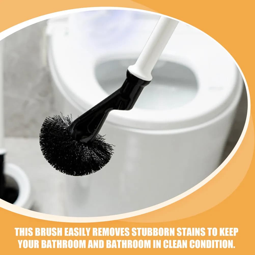 1Set Modern Ergonomic Toilet Brush with Holder Quick-Dry Bristles Bathroom Cleaning Tool for Home Hotel Office Toilet Bowl Scrub