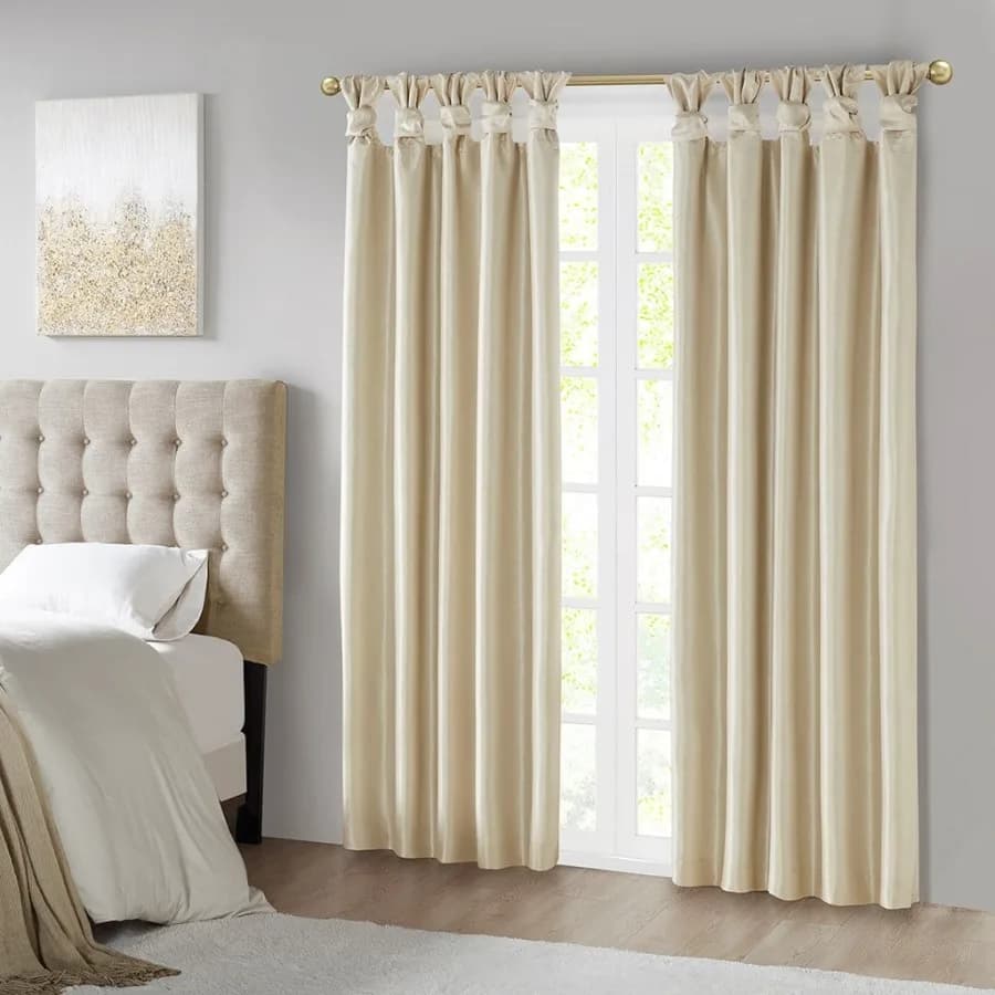 Twist Tab Total Blackout Window Curtain Panel Champagne 50"x84"