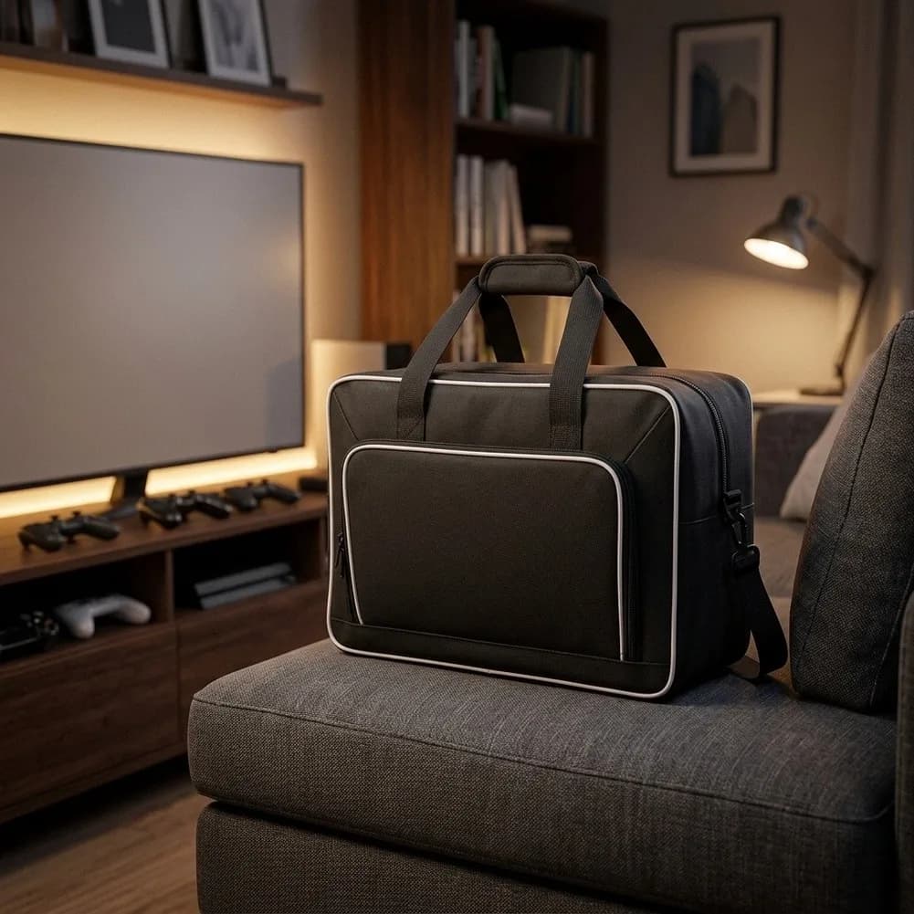 For PS5 Console Storage Bag Large Capacity Handbag Protective Carrying Case With Strap Organizer For Travel Gaming Accessories