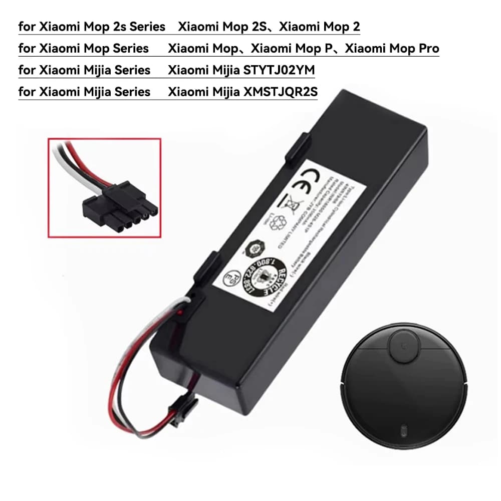 for Xiaomi Mop 2S / Mop P/Mop Pro, for Xiaomi Mijia STYTJ02YM/XMSTJQR2S robotic vacuum cleaner 6800mAh 14.4V Replacement Battery